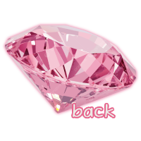 a pink diamond with the word back on it