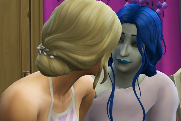 vil and idia sims looking into each other's eyes